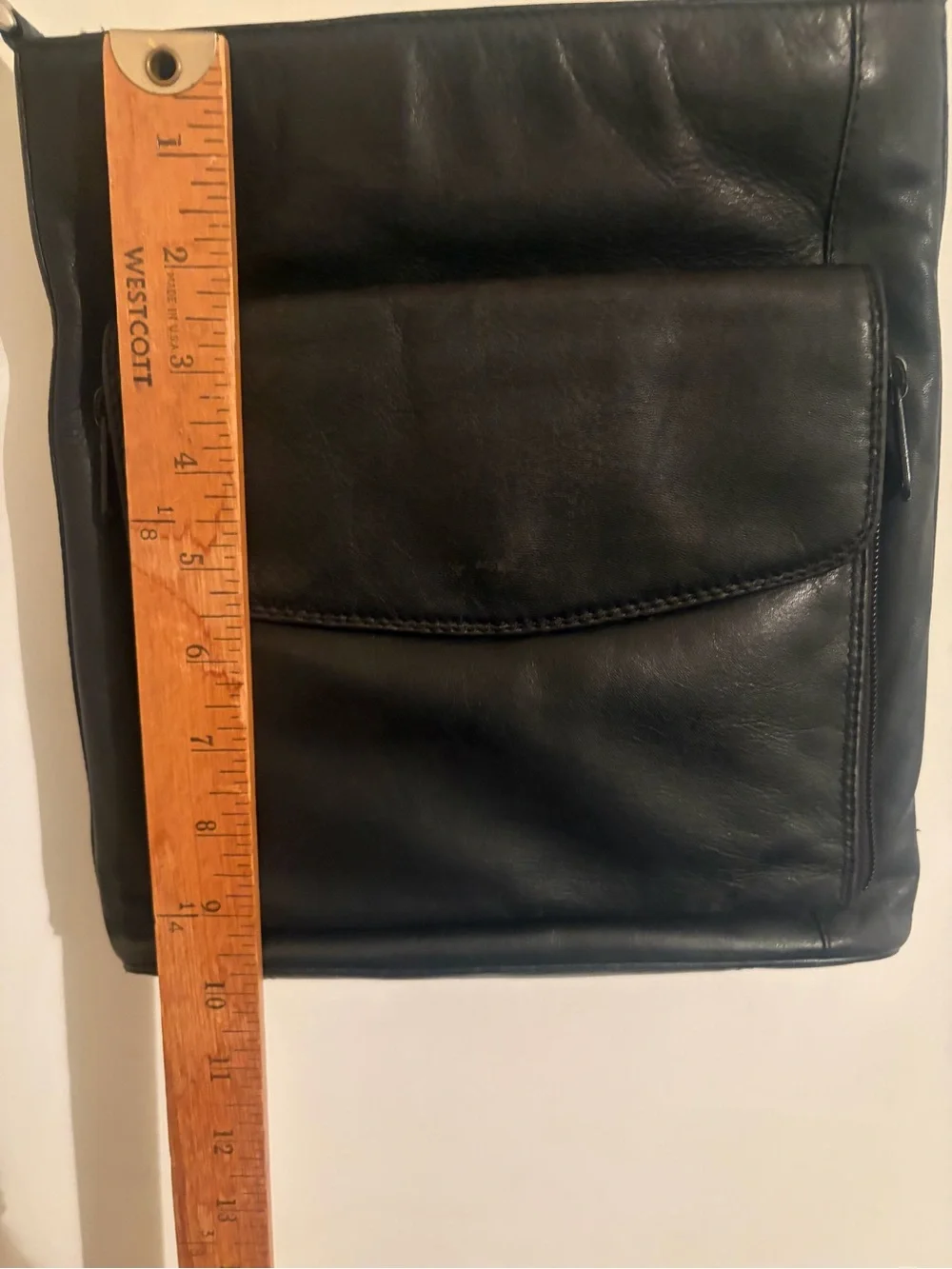 Derek Alexander Central Park CP8795 Black Leather Organizer Crossbody Bag